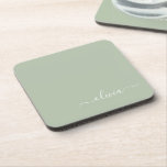 Sage Green Minimalist Modern Monogram Elegant Coaster<br><div class="desc">Introducing our Sage Green Minimalist Modern Monogram Elegant Collection: Elevate your aesthetic with serene sophistication and timeless elegance. Our collection showcases minimalist designs in a tranquil sage green hue, complemented by refined monograms tailored to your personal style. From polished stationery to versatile accessories, each piece in our collection is meticulously...</div>