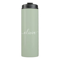Sage Green Minimalist Modern Monogram Elegant