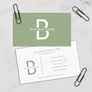 Sage Green Minimalist Modern Professional  Business Card