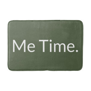 Sage Green Minimalist Modern Typography Bath Mat