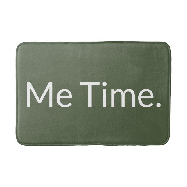 Sage Green Minimalist Modern Typography Bath Mat (Front)