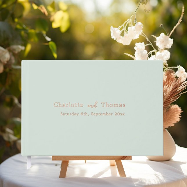 Sage green minimalist modern wedding  guest book (Creator Uploaded)