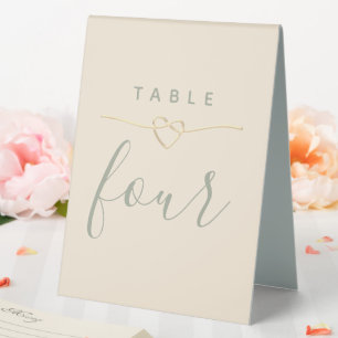 Sage Green Minimalist Modern Wedding Table Number