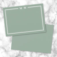 Sage Green Minimalist Monogram
