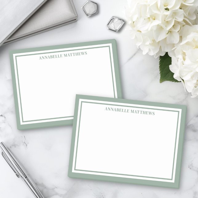 Sage Green Minimalist Monogram Post-it Notes (Sage Green Minimalist Monogram Post-it Notes)