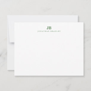 Sage Green Minimalist Monogram Professional Card