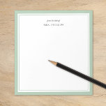 Sage Green Minimalist Monogram Teacher Gift Notepad<br><div class="desc">Modern minimalist border design in a variety of trending colours. Personalise it with your name monogram or other custom text. Use the design tools to choose your own fonts and background colours. Cute and simple gift idea for teachers or personal stationery for anyone who loves to stay organised.</div>