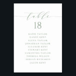 Sage Green Minimalist Script Wedding Seating Plan Table Number<br><div class="desc">Customisable table number seating plan. It features a sage green whimsical script and classic typography. Personalise by adding your own details. This minimalist table seating plan is perfect for weddings,  baby showers,  bridal showers,  birthdays,  and so much more.</div>