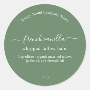 Sage Green Minimalist Simple Beauty Product Label