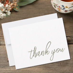 Sage Green Minimalist Thank You Card