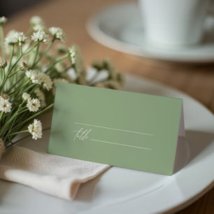 Sage Green Minimalist Wedding Place Card