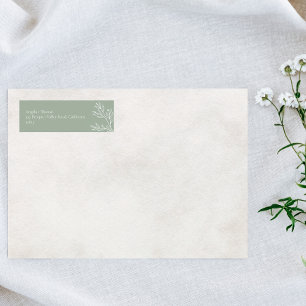 Sage Green, Minimalist Wedding Return Address Return Address Label