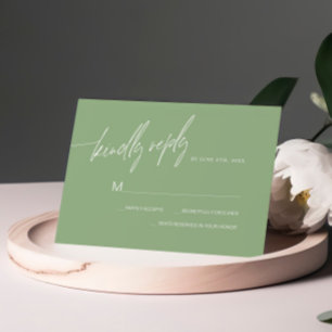 Sage Green Minimalist Wedding RSVP Card