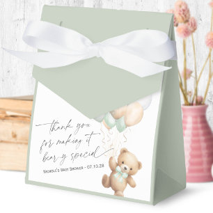 Sage Green Modern Bearly Wait Gender Neutral Favour Box