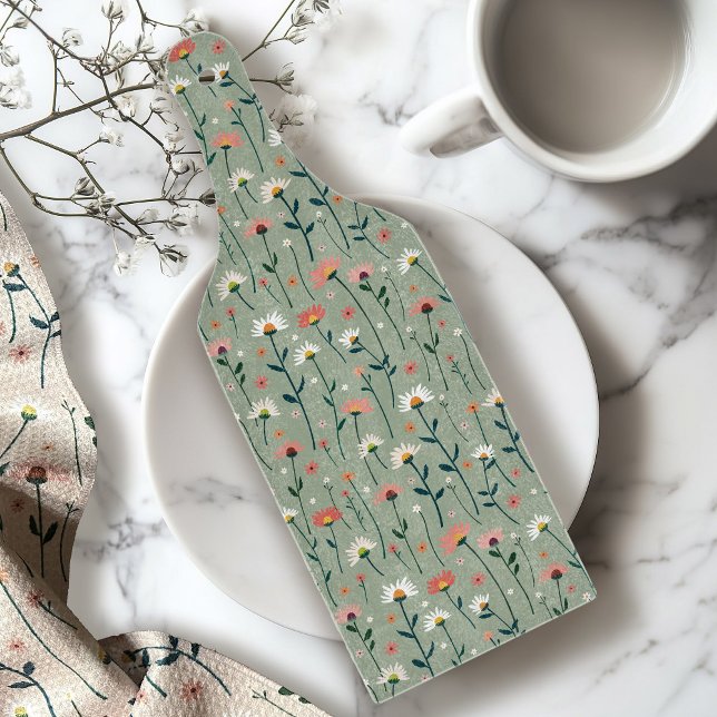 Sage Green Modern Boho Wildflower Cutting Board (Creator Uploaded)