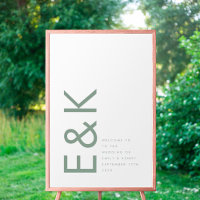 Sage Green Modern Bold Big Monogram Simple