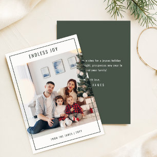 Sage Green Modern Elegant Family Christmas Photo Holiday Card
