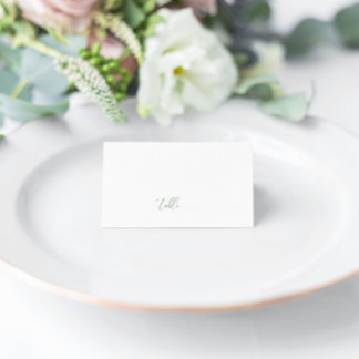 Sage Green Modern Elegant Wedding Blank Place Card