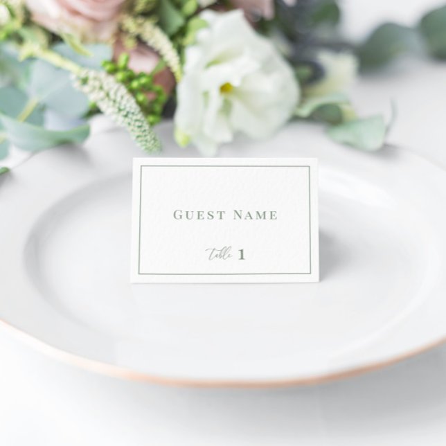Sage Green Modern Elegant Wedding Escort Card (Creator Uploaded)