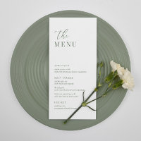 Sage Green Modern Elegant Wedding Reception Menu