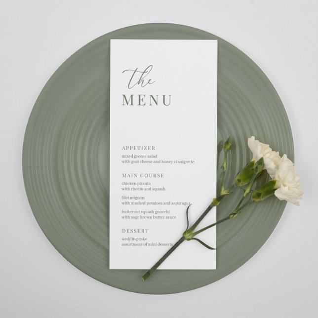 Sage Green Modern Elegant Wedding Reception Menu (Creator Uploaded)