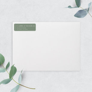 Sage Green Modern Elegant Wedding Return Address Label