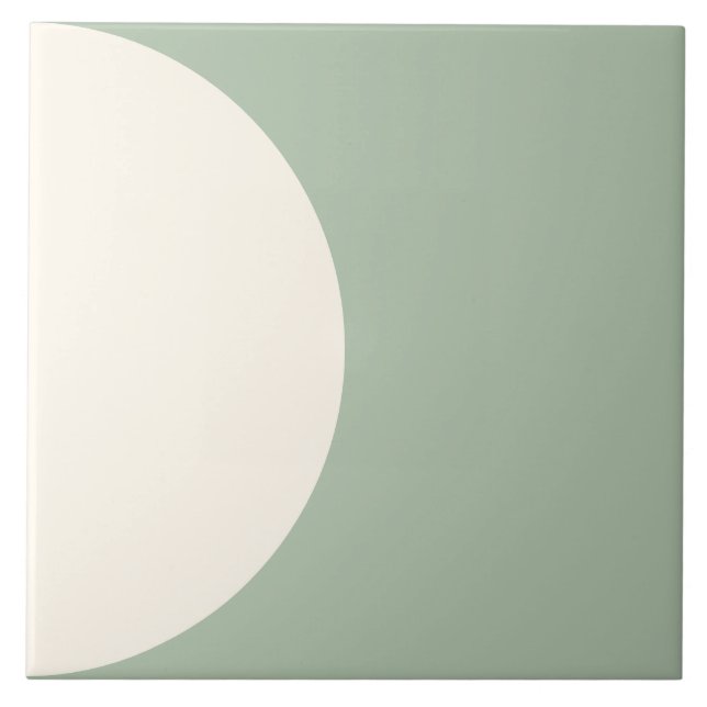 Sage Green Modern Geometric Semi circle Tile (Front)