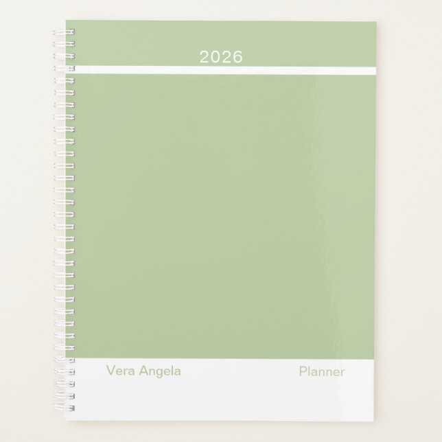 Sage Green Modern Layout Large Planner (Front)