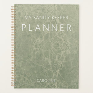 Sage Green Modern Marble Planner