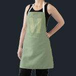 Sage Green Modern Minimal Monogram Initial Name Apron<br><div class="desc">Sage Green Modern Minimal Monogram Initial Name Apron,  the perfect gift for anyone who loves to cook or craft!</div>
