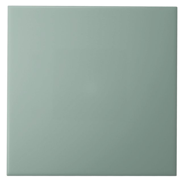 Sage Green Modern Minimal Solid Colour Ceramic Tile (Front)
