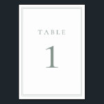 Sage Green Modern Minimalist Wedding Table Number<br><div class="desc">Sage Green modern, minimalist wedding table number. Fully customisable! **PLEASE NOTE: For ordering Table Numbers, each card number must be edited/customised separately and added to your cart. For example: if you just select Qty: 20 cards and Add to Cart, it will be of the same number unless you customise each...</div>