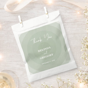 Sage Green Modern Monogram Wedding  Favour Bag