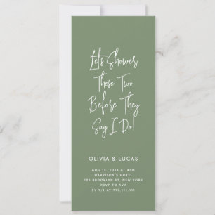 Sage Green Modern Script Couples Shower Invitation