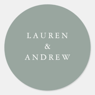 Sage Green Modern Wedding Envelope Seals