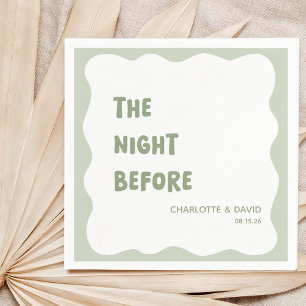 Sage Green Modern Welcome Party Rehearsal Dinner Napkin