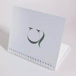 Sage Green Monogram Initial Name Typography Notebook