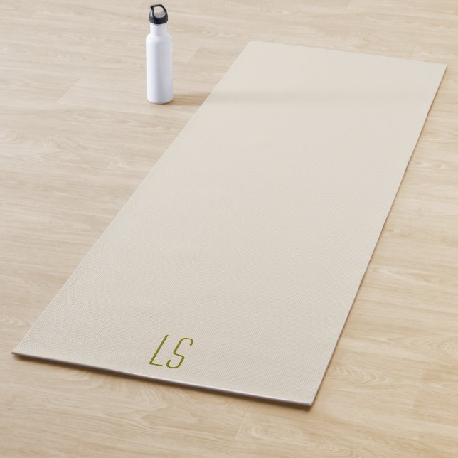 Sage green monogram initial simple yoga mat (In Situ)