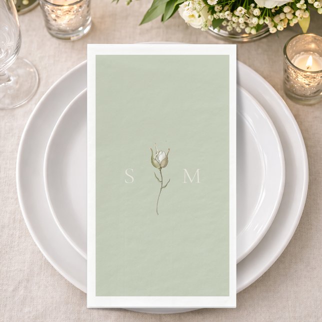 Sage Green Monogram Napkin (Creator Uploaded)