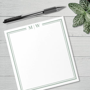 Sage Green Monogram Notepad