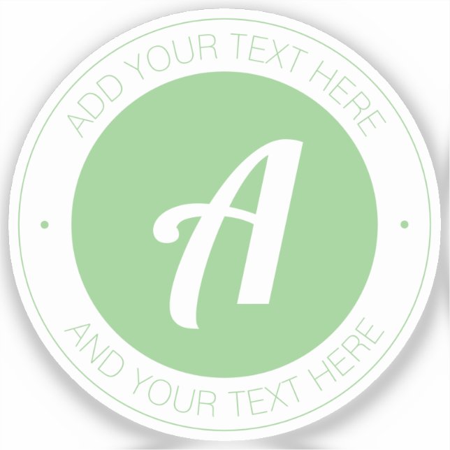 Sage Green Monogram or Add Logo | Transparent (Front)