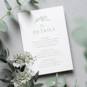 Sage Green Monogram Wedding Enclosure Card
