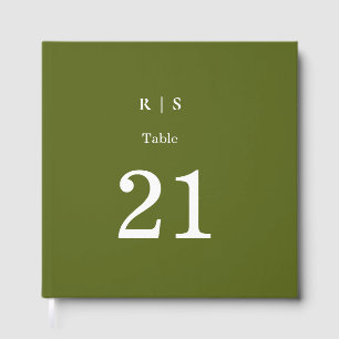 Sage Green Monogram Wedding Guest Book