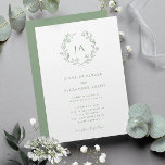 Sage Green Monogram Wedding  Invitation<br><div class="desc">Introducing a timeless and elegant sage green floral monogram wedding invitation that effortlessly captures the essence of a classic and modern celebration. Set against a pristine sage green background, this invitation exudes sophistication and simplicity, making it the perfect choice for couples seeking a refined aesthetic for their special day. The...</div>