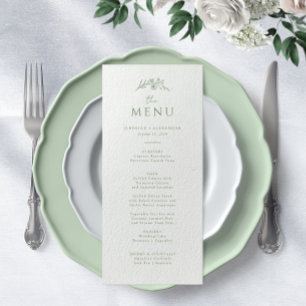 Sage Green Monogram Wedding Menu