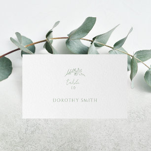Sage Green Monogram Wedding Place Card