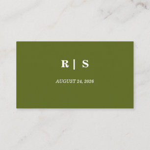 Sage Green Monogram Wedding Place Card