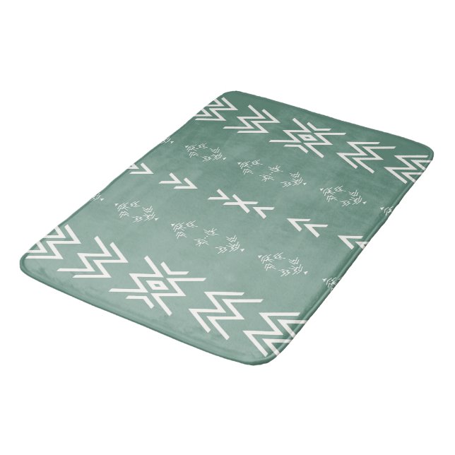 Sage Green Mud-Cloth Bath Mat (Angled)