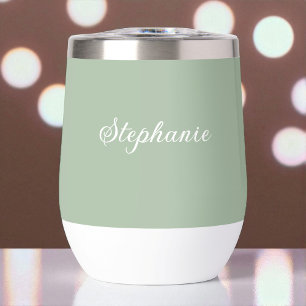 Sage Green Name Modern Elegant Monogram Boho
