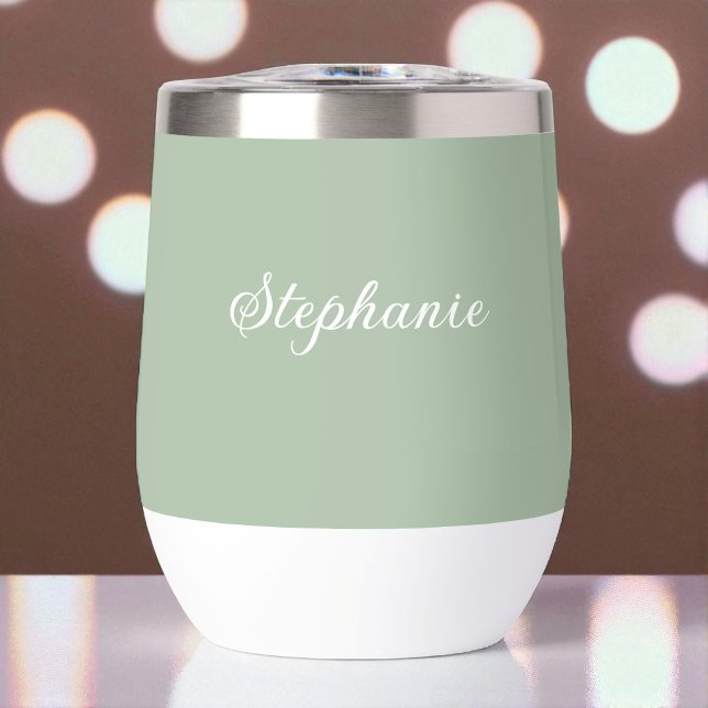 Sage Green Name Modern Elegant Monogram Boho (Creator Uploaded)